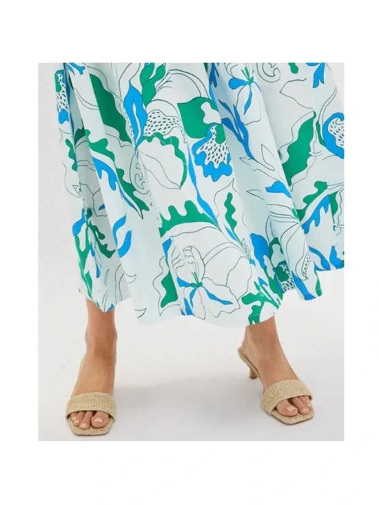 New Tuckernuck Oliphant Orchard Green Sleeveless Piped Maxi Dress size Large - Picture 5 of 14